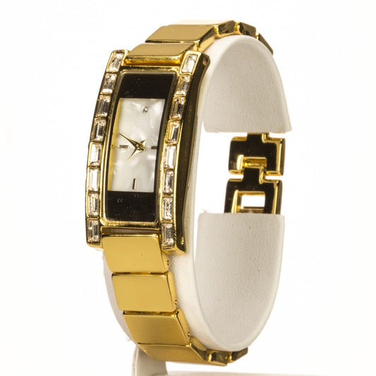 Uhr aus goldplattierter Legierung mit weißem Emporia® Kristall