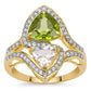 Goldring mit Peridot aus Changbai und Morganit