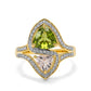 Goldring mit Peridot aus Changbai und Morganit