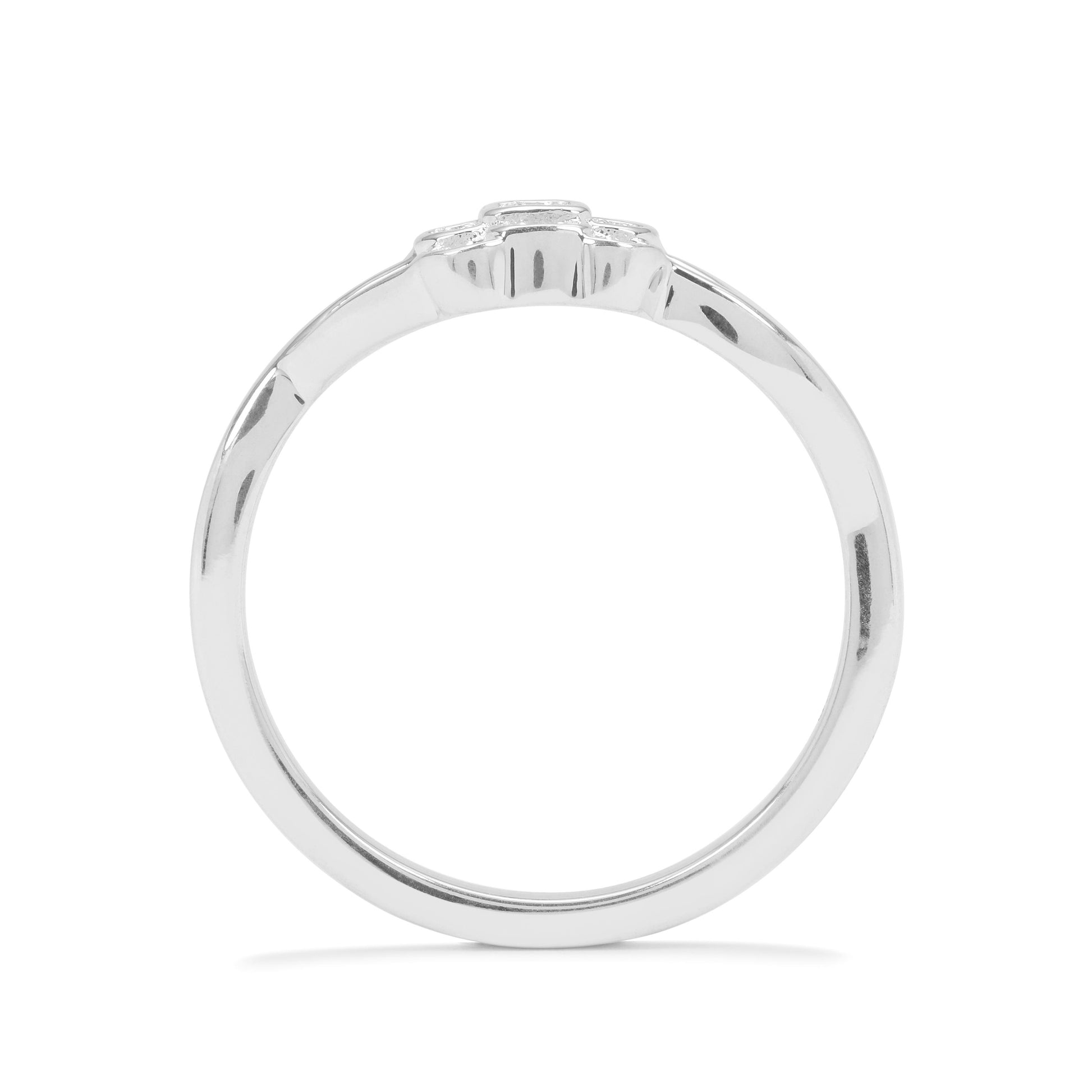 Silberring mit weißem Diamant 2 