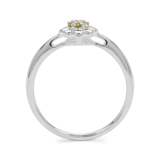 Silberring mit gelbem Diamant