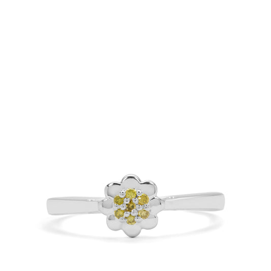 Silberring mit gelbem Diamant