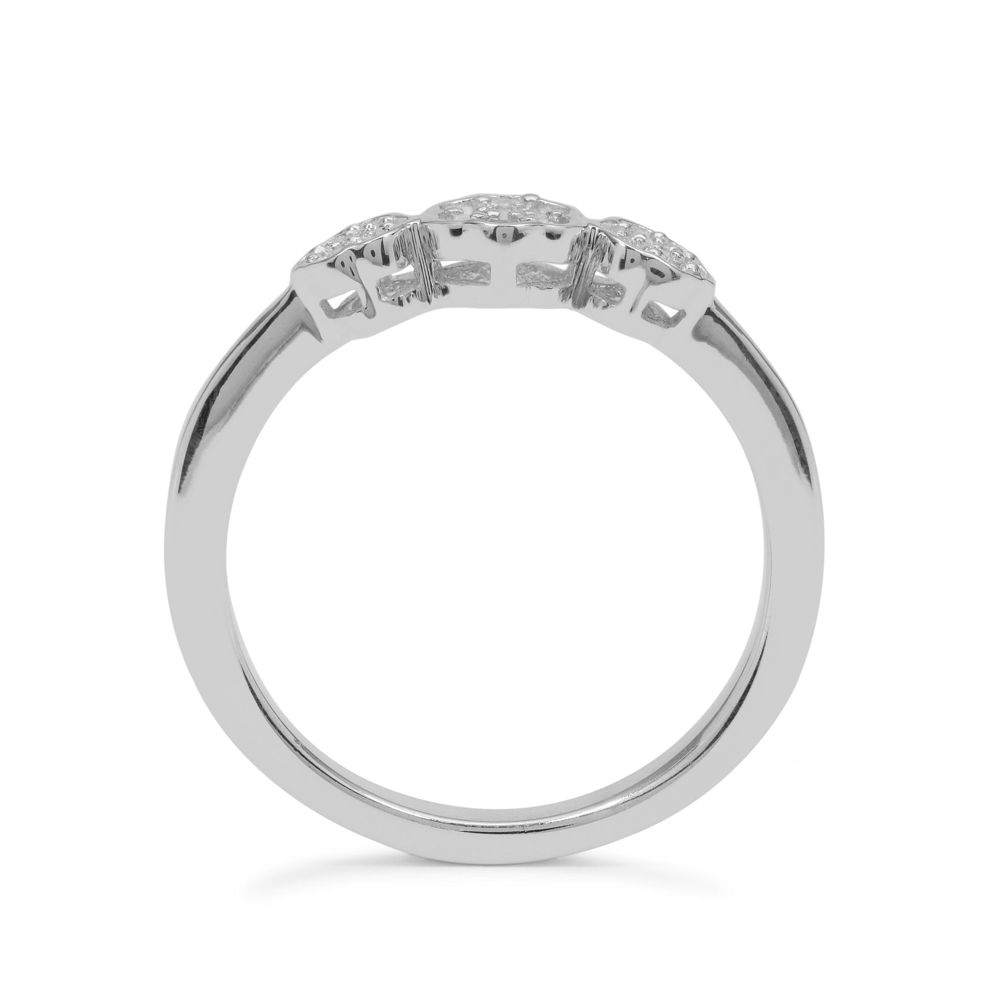 Silberring mit weißem Diamant 2 