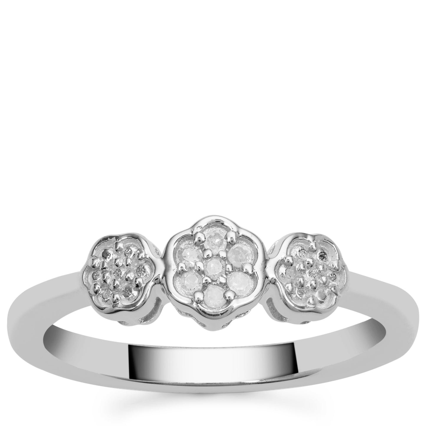 Silberring mit weißem Diamant