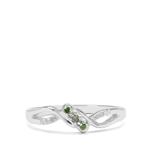 Silberring mit grünem Diamant