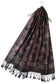 100% Pashmina Cashmere Scarf, 70 cm x 170 cm, Butterfly Patterned Shiny Black, 100% Pashmina