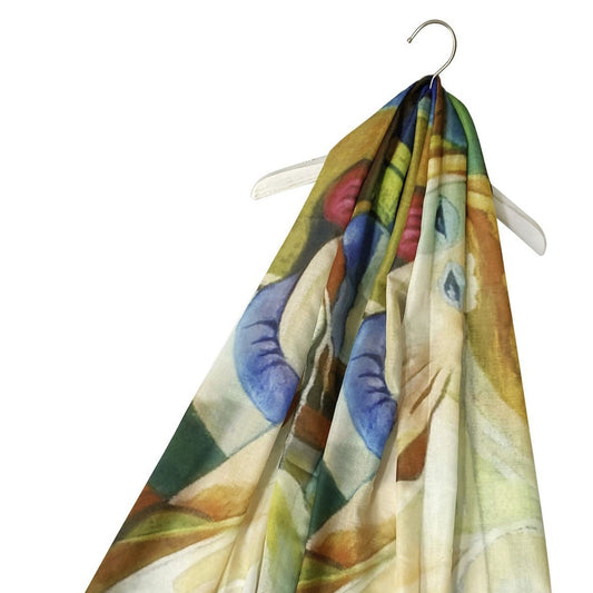 Silk Scarf, 70 cm x 180 cm, Van Gogh - The Church At Auvers, 50% Silk 50% Viscose