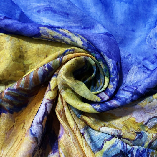 Cotton Scarf-Shawl, 70 cm x 180 cm, Van Gogh - Haystacks