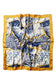 Snake and Leopard Patterned, Blue and Orange Scarf-Shawl, 70 cm x 70 cm