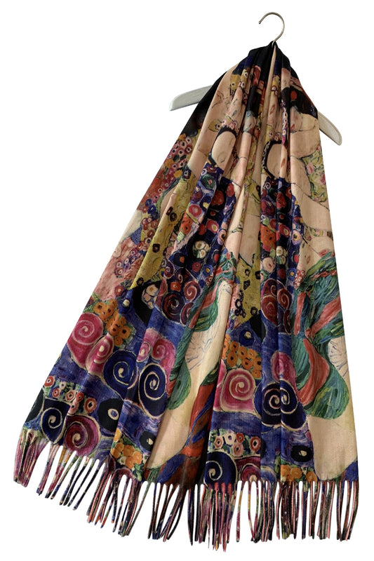 Wool Scarf, 70 cm x 180 cm, Klimt - Three Ages Of Women, 60% Wool 40% Acrylic
