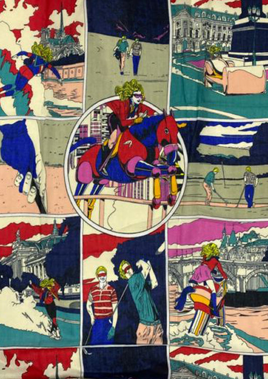 Cotton Scarf-Shawl, 85 cm x 180 cm, Roy Lichtenstein - Style 60s Pop Art