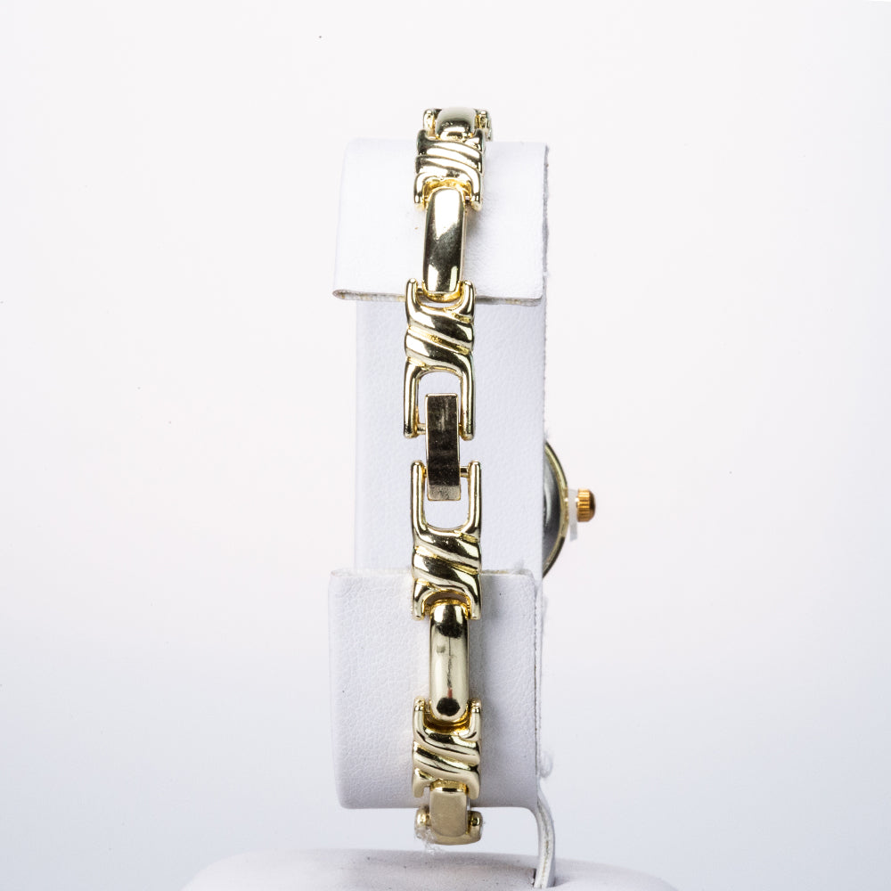 Schmuckgarnitur aus aus goldplattierter Legierung mit weißem Emporia® Kristall 3 