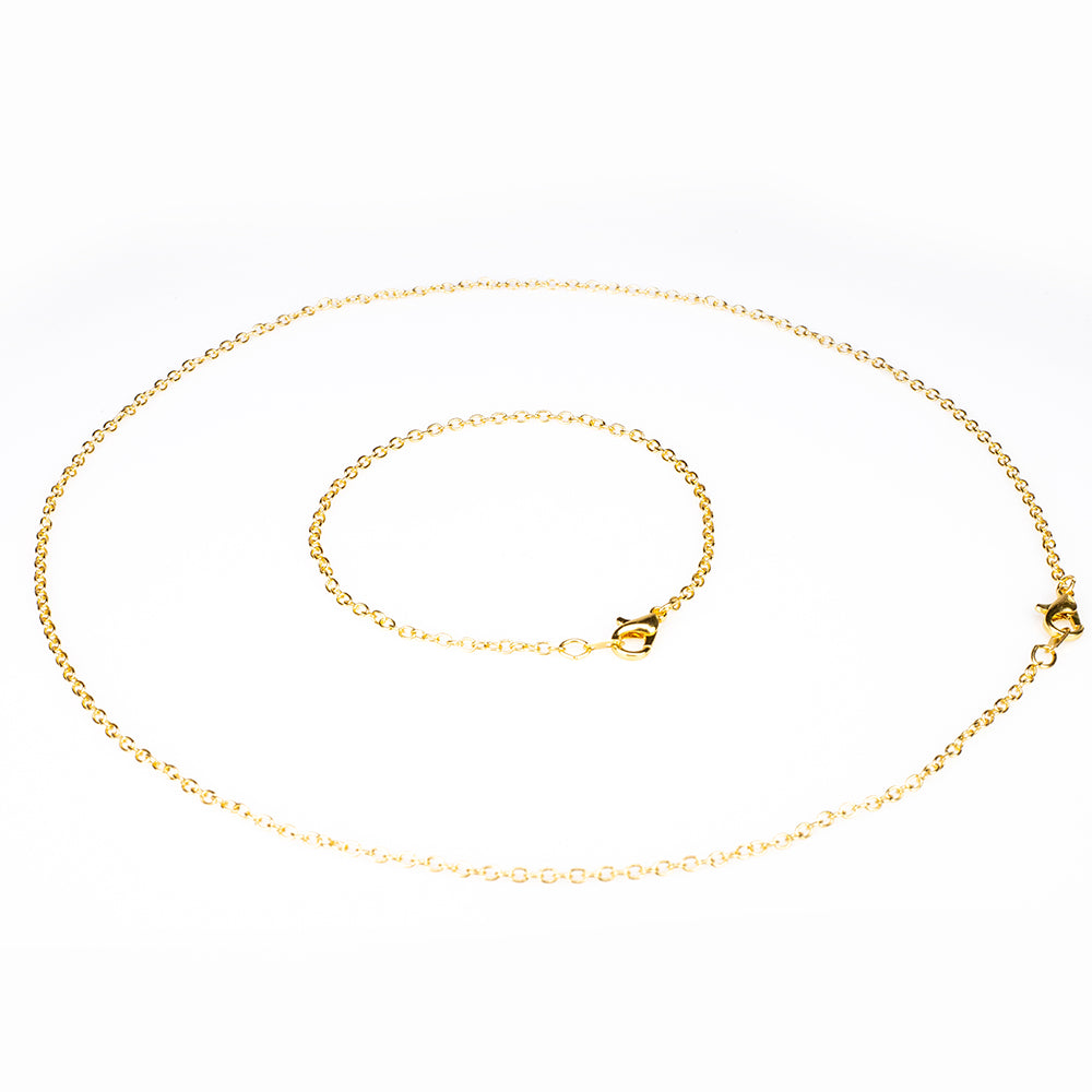 2-teiliges Set mit Halskette und Uhrenanhänger mit Lupe + 14-teiliges Set mit Halsketten und Armbändern als GESCHENK