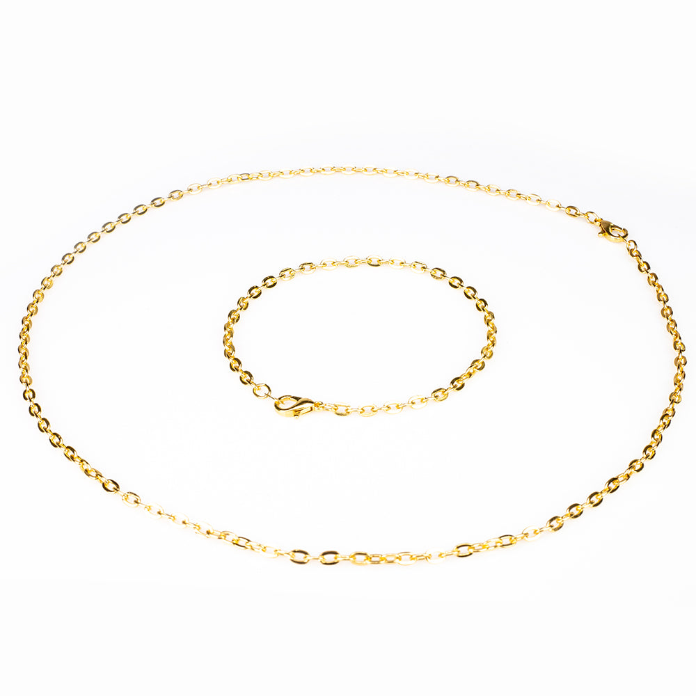 2-teiliges Set mit Halskette und Uhrenanhänger mit Lupe + 14-teiliges Set mit Halsketten und Armbändern als GESCHENK