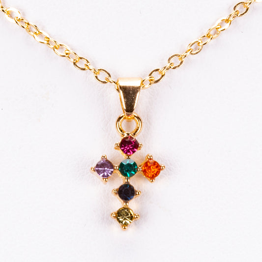 Schmuckgarnitur aus aus goldplattierter Legierung mit gelbem Emporia®-Kristall und blauem Emporia®-Kristall