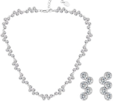 Schmuckgarnitur aus aus goldplattierter Legierung mit weißem Emporia® Kristall 1 