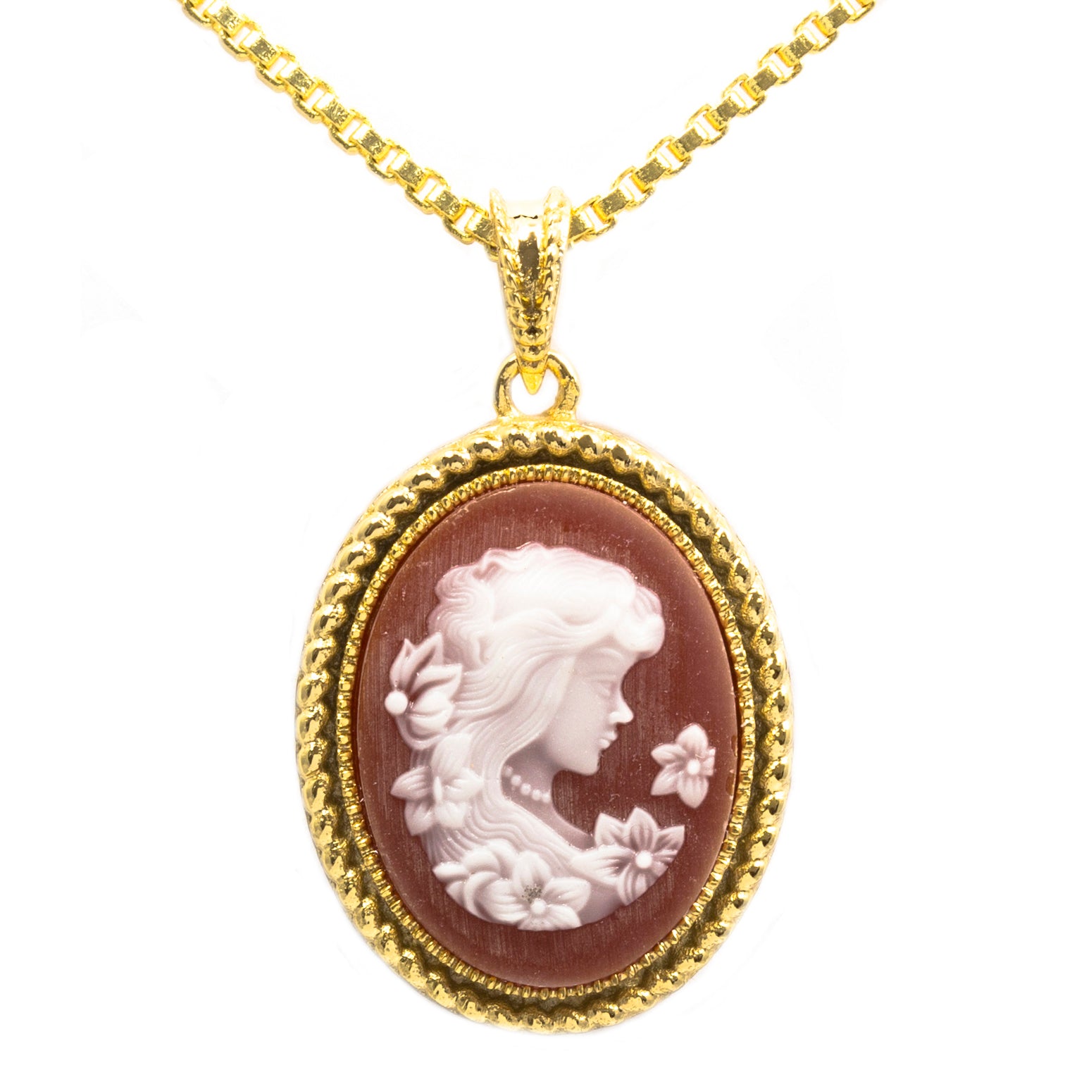 Cameo Anhänger aus goldplattierter Legierung mit Emporia-Kristall 1 