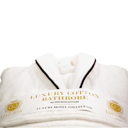 Microcotton (suede) Luxury Bathrobe, with black stitching, size: S-M