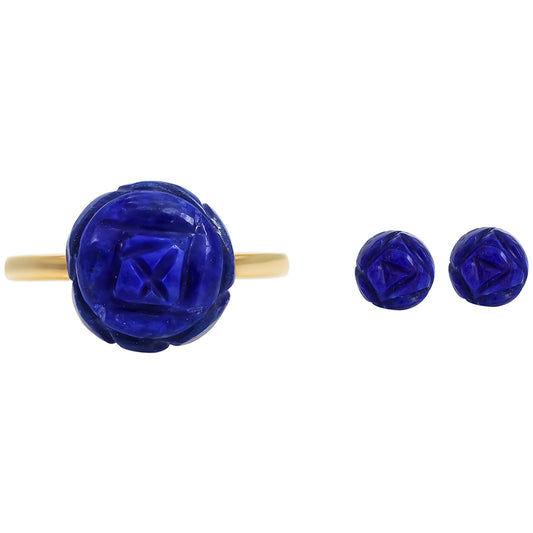 schmuckgarnitur aus Goldplattierte Silber mit Lapislazuli