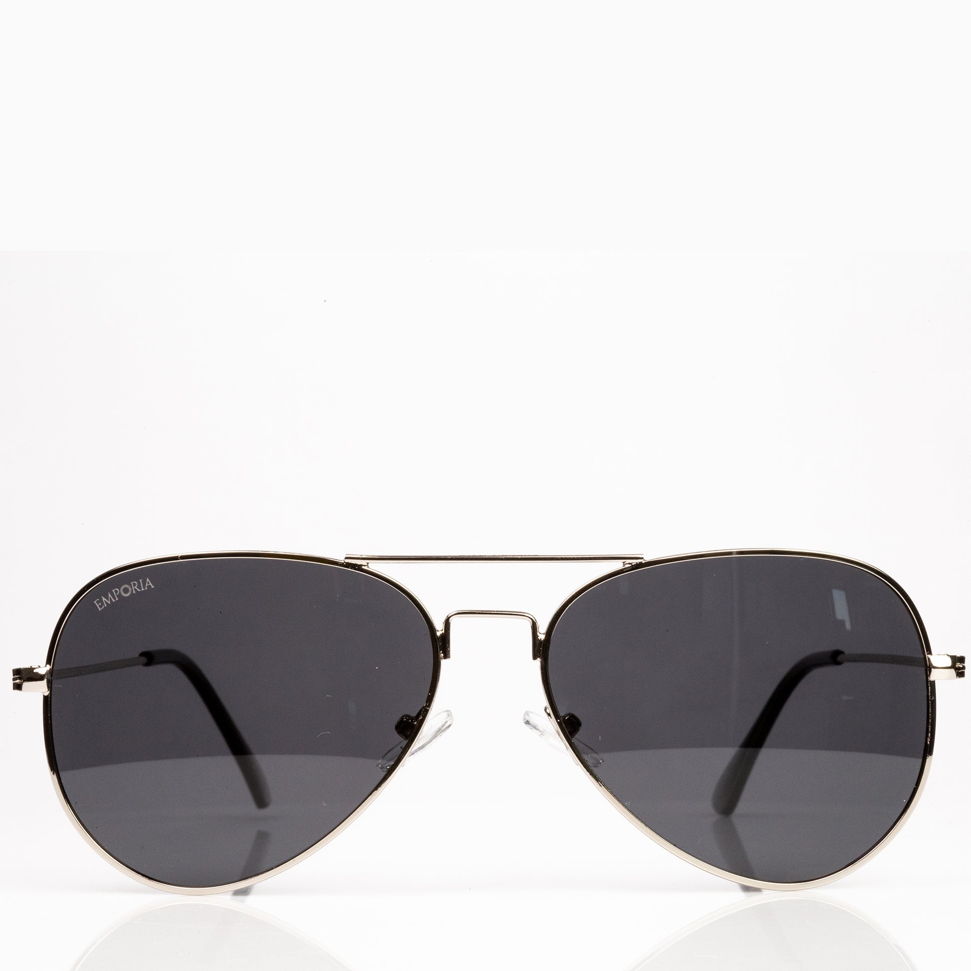 Emporia Italy - Pilot-Sonnenbrille "CHEF" polarisierte Sonnenbrille mit UV-FILTER mit Etui und Brillenputztuch, dunkelgraues Glas, silberfarbige Rahmen 3 