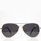Emporia Italy - Pilot-Sonnenbrille "CHEF" polarisierte Sonnenbrille mit UV-FILTER mit Etui und Brillenputztuch, dunkelgraues Glas, silberfarbige Rahmen