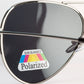 Emporia Italy - Pilot-Sonnenbrille "CHEF" polarisierte Sonnenbrille mit UV-FILTER mit Etui und Brillenputztuch, dunkelgraues Glas, silberfarbige Rahmen