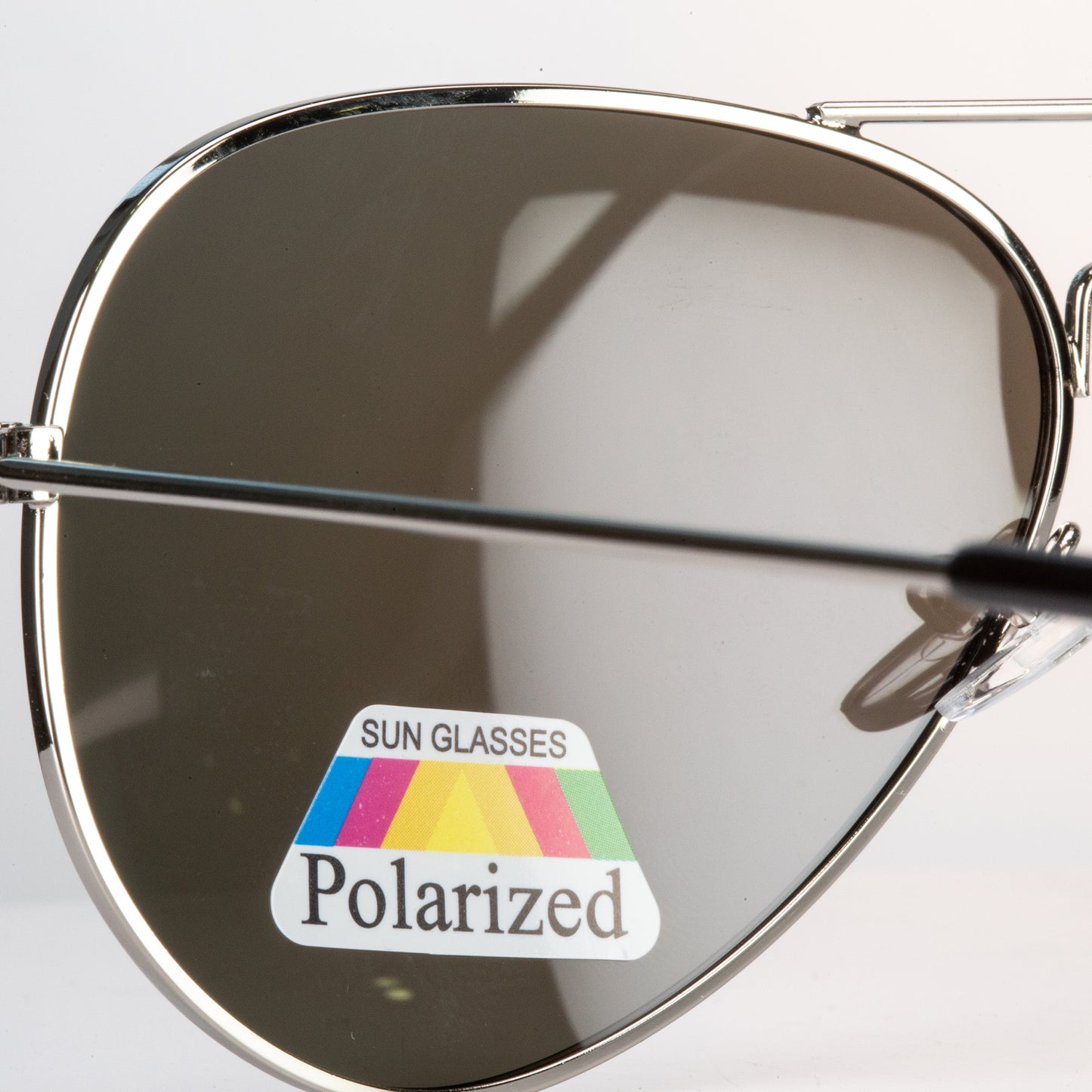 Emporia Italy - Pilot-Sonnenbrille "LAGUNE"  polarisierte Sonnenbrille mit UV-FILTER mit Etui und Brillenputztuch, blaulila Glas, silberfarbige Rahmen