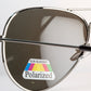 Emporia Italy - Pilot-Sonnenbrille "LAGUNE"  polarisierte Sonnenbrille mit UV-FILTER mit Etui und Brillenputztuch, blaulila Glas, silberfarbige Rahmen