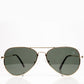Emporia Italy - Pilot-Sonnenbrille "ORIGINAL" polarisierte Sonnenbrille mit UV-FILTER mit Etui und Brillenputztuch, klassisches dunkelgrünes Glas, goldfarbiger Rahmen