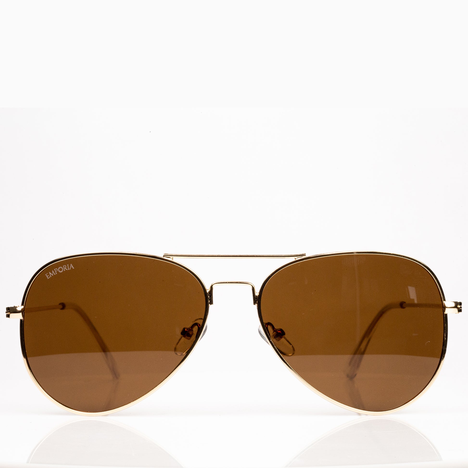 Emporia Italy - Pilot-Sonnenbrille "WÜSTE" polarisierte Sonnenbrille mit UV-FILTER mit Etui und Brillenputztuch, hellbraunes Glas, goldfarbiger Rahmen 3 