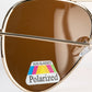 Emporia Italy - Pilot-Sonnenbrille "WÜSTE" polarisierte Sonnenbrille mit UV-FILTER mit Etui und Brillenputztuch, hellbraunes Glas, goldfarbiger Rahmen
