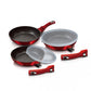Berlinger Haus Pfannenset 5-teilig mit abnehmbarem Griff,  Line Burgundy Edition
