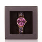 Luxury alloy watch with stones, japanese miyota movement, PURPLE colour dial, with gift box, 19 cm