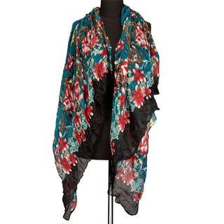 Modischer Schal, 100% Viskose, 180 cm x 100 cm, Floral