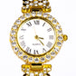 Uhr aus goldplattierter Legierung mit weißem Emporia® Kristall