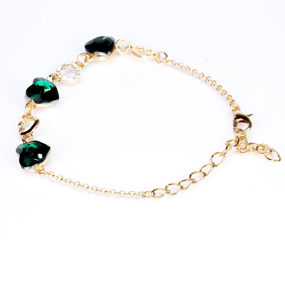 Uhr aus goldplattierter Legierung mit blauem Emporia®-Kristall 8 