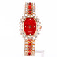 Uhr aus goldplattierter Legierung mit rotem Emporia®-Kristall