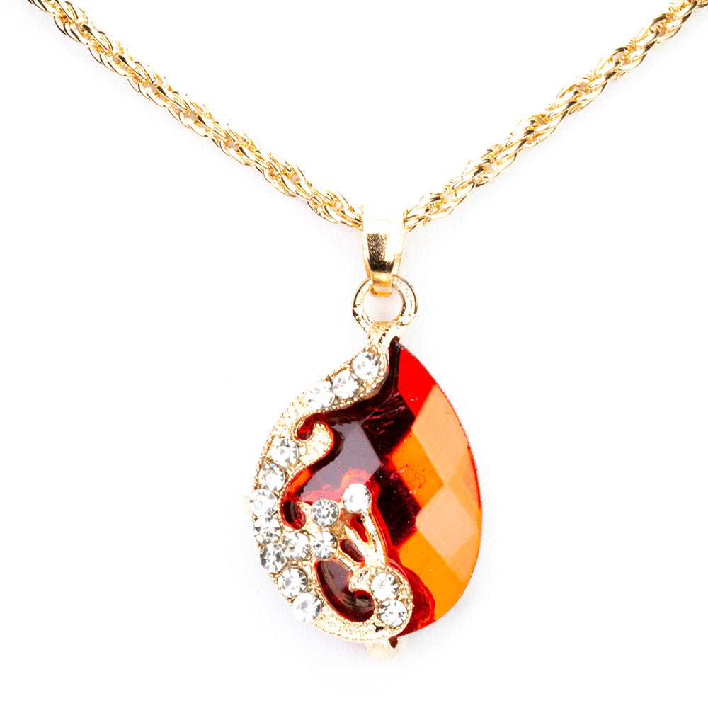 Uhr aus goldplattierter Legierung mit rotem Emporia®-Kristall 10 