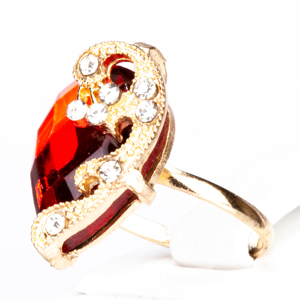 Uhr aus goldplattierter Legierung mit rotem Emporia®-Kristall 12 