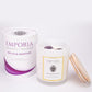 Emporia Organics Duftkerze im Glas: Malediven - RELAX & MEDITATE, mit Amethyst, Duft: englische Birne und Freesie, 100% Sojawachs, 230 g
