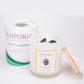 Emporia Organics Duftkerze im Glas: Fidschi - PEACE & WISDOM, mit Malachit, Duft: Wildbirne und Patchouli, 100% Sojawachs, 230 g