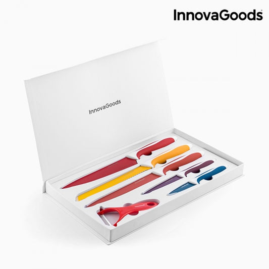 InnovaGoods keramikbeschichtetes Messerset mit Schäler
