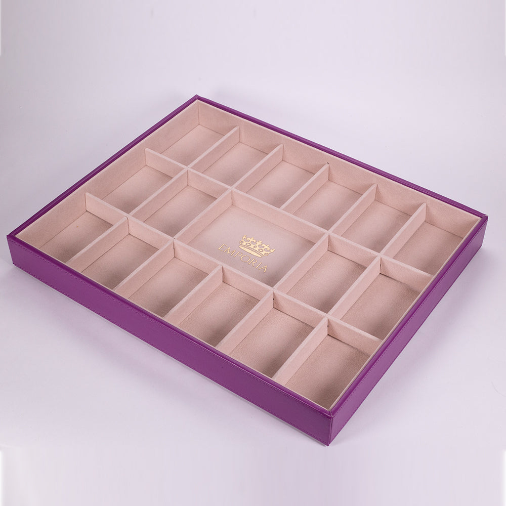 Emporia "Vintage Lavender Velvet" Stapelbares Schmuckkästchen aus Samt mit Deckel, lila 4 