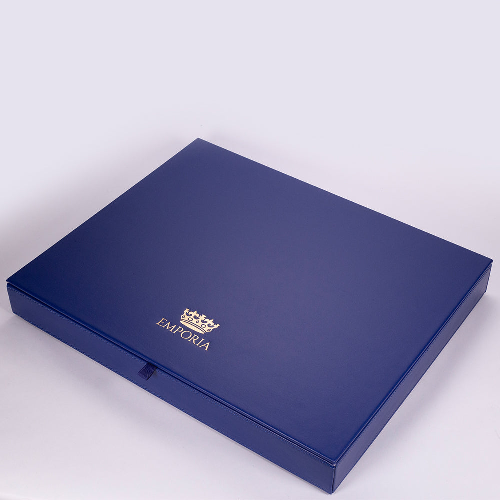 "Classic Royal Blue Velvet" Stapelbares Schmuckkästchen aus Samt mit Deckel, blau 5 