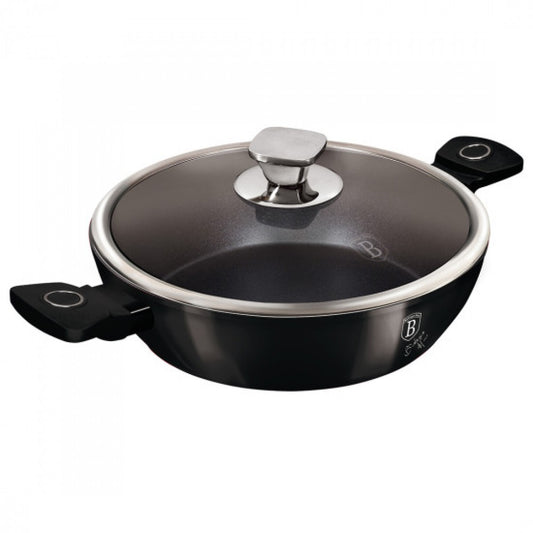 Flacher Topf mit Deckel, 28 cm, Schwarz Vantage Collection