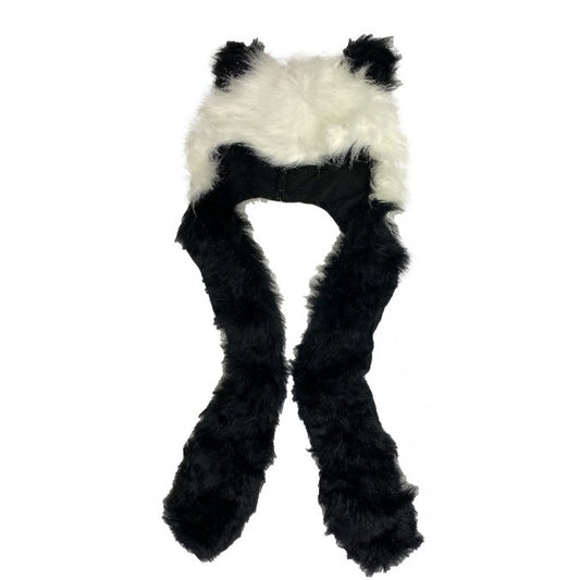 Panda design Mütze und Schal 2in1 mit extra Taschen, 29 cm x 20 cm
