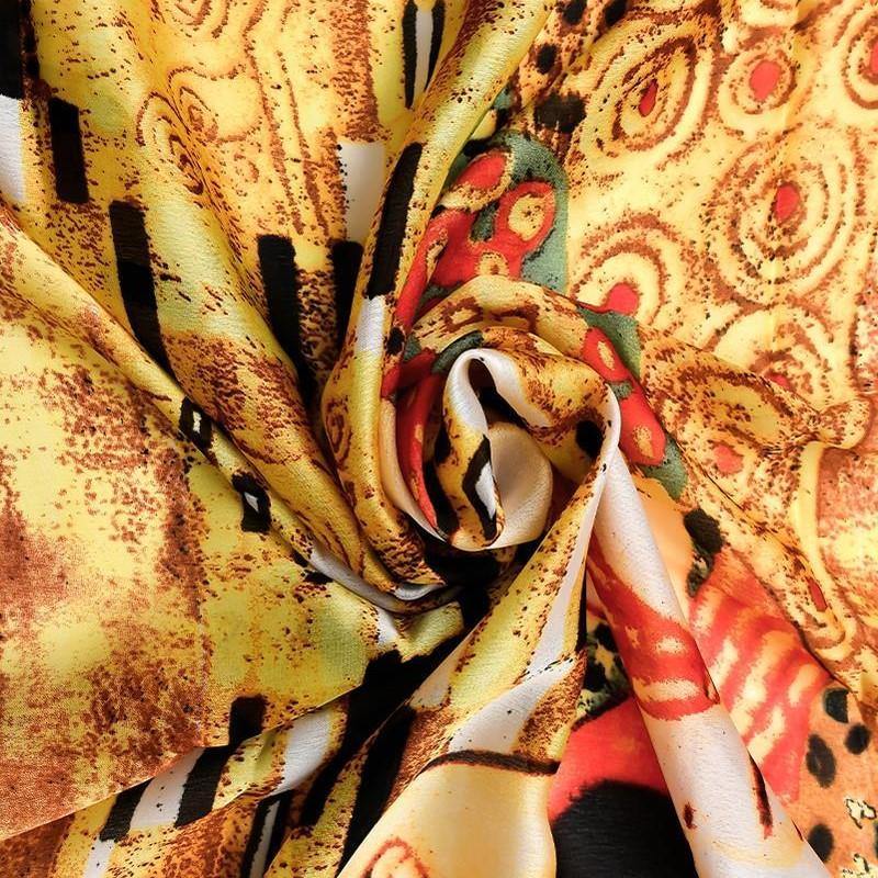 100% Seidenschal, 90 cm x 180 cm, Klimt Der Kuss 7 
