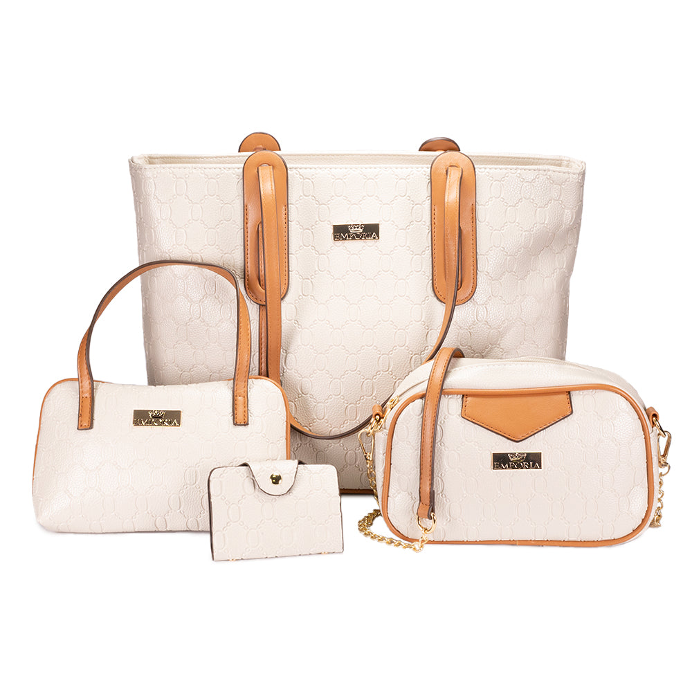 Emporia 4-teiliges Taschenset, beige und braun 1 