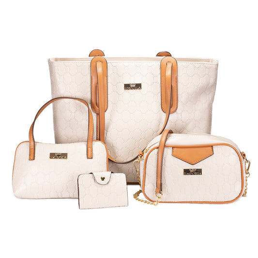 Emporia 4-teiliges Taschenset, beige und braun