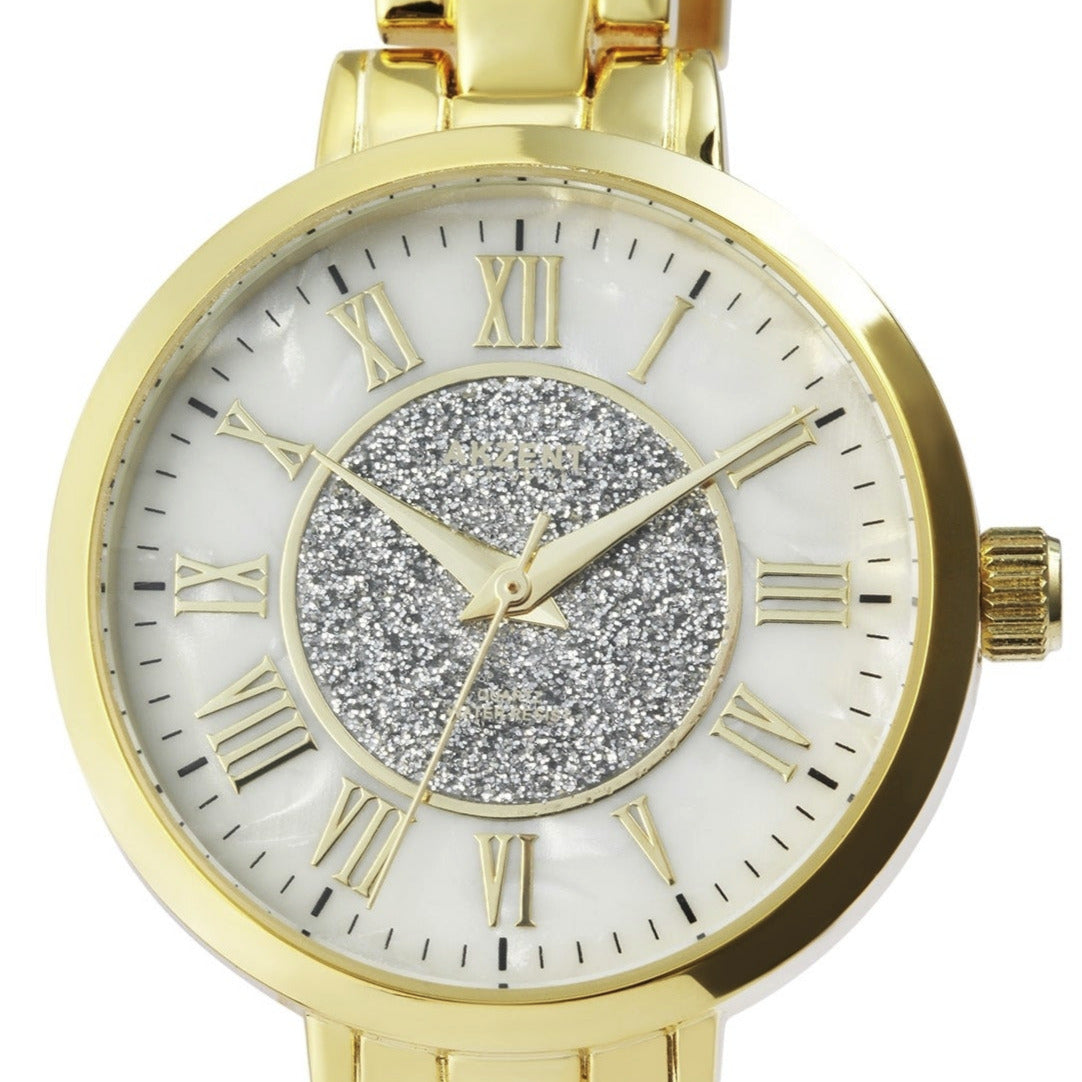 Akzent Exclusive Womens watch with metal strap AK2226, silver color, Japan Y121 quartz movement, white, silver dial color, 19 cm 1 